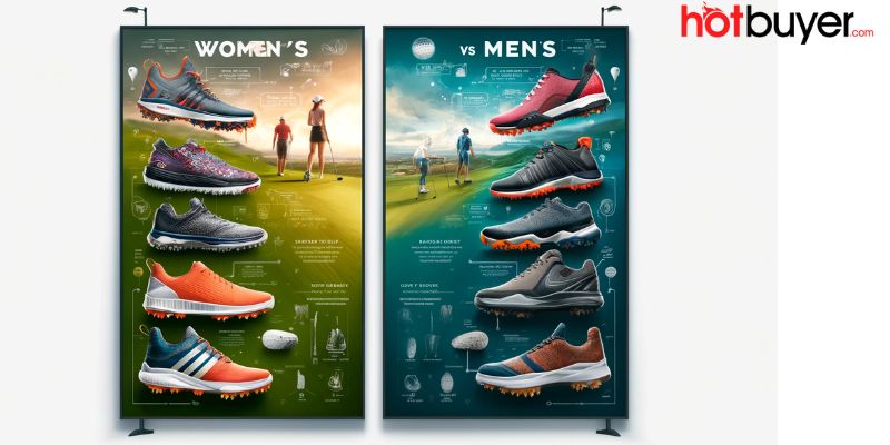 Comparative Review Women's vs. Men's Golf Shoes Graphic